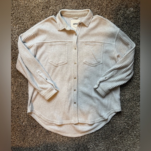 Aerie Anytime Fave Waffle Shirt - Picture 4 of 8